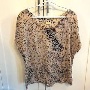 Urban Outfitters Black and White Cheetah/Zebra Print Blouse, Size M